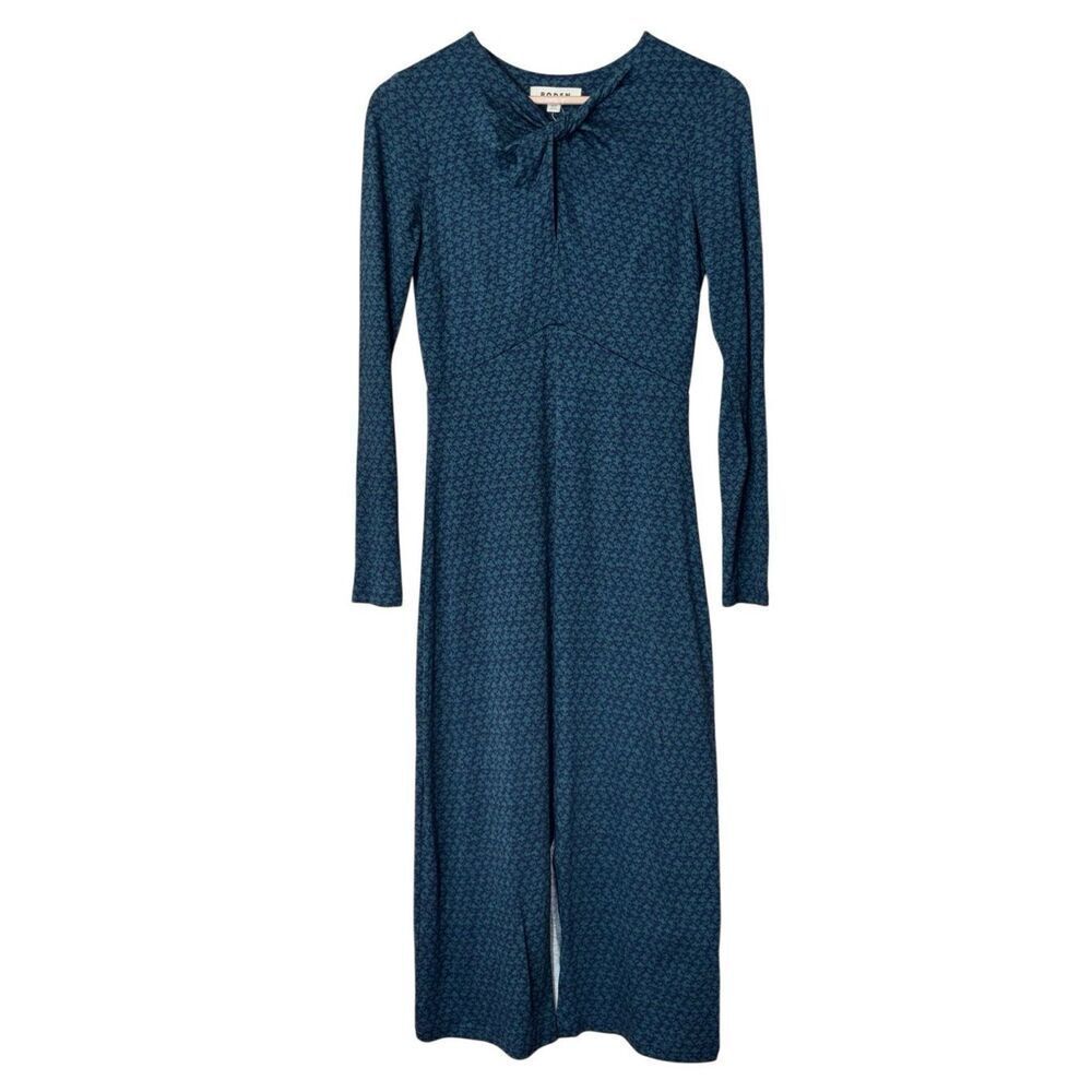 BODEN Green Empire Knot Midi Dress cotton blend size 2